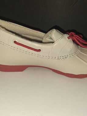 Malbon Golf x Sperry 1-Eye Saltwater leather boot, featured in an ivory finish